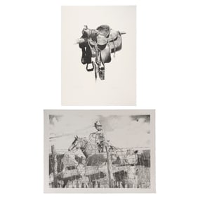 Gary Myers, Two Lithographs: Blood, Sweat and Steers, 1991 + Swell-Fork Saddle, 1991