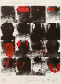 Sylvia Bancroft-Hunt, Group of Three Lithographs: Buffaloes and Wolves, 1981 + Plains Tipi, 1983 +