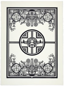 Douglas Walter Johnson, Pair of Lithographs: La Bandera, 1981 + Offering to my Dead, 1980