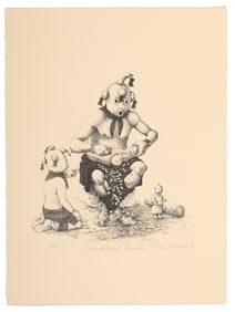 Neil David Sr., Two Lithographs: Melon Dreamer, 1988 + Mudhead Carver, 1988