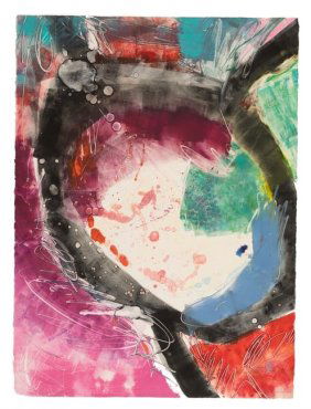 Barbara Erdman, Pair of Monotypes: War of the Worlds, 1988 + Lovers from Elsewhere, 1988