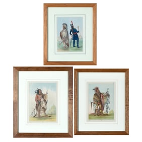 George Catlin, Group of Three Chromolithographs, ca. 1880-1913