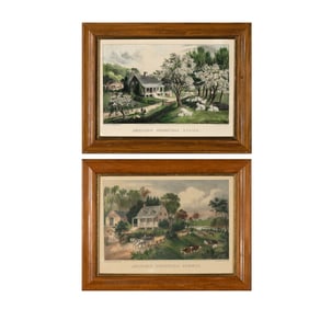 Nathaniel Currier & James Merritt Ives, Pair of Lithographs: American Homestead Summer, ca. 1857 -