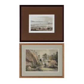 Pair of Vintage Lithographs, ca. 1855 - 1865