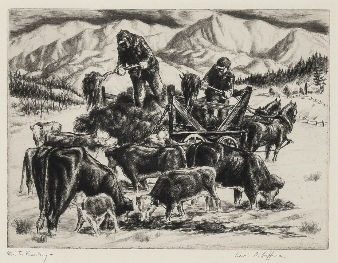Irwin D. Hoffman, Winter Feeding, 1939 (1 of 2)