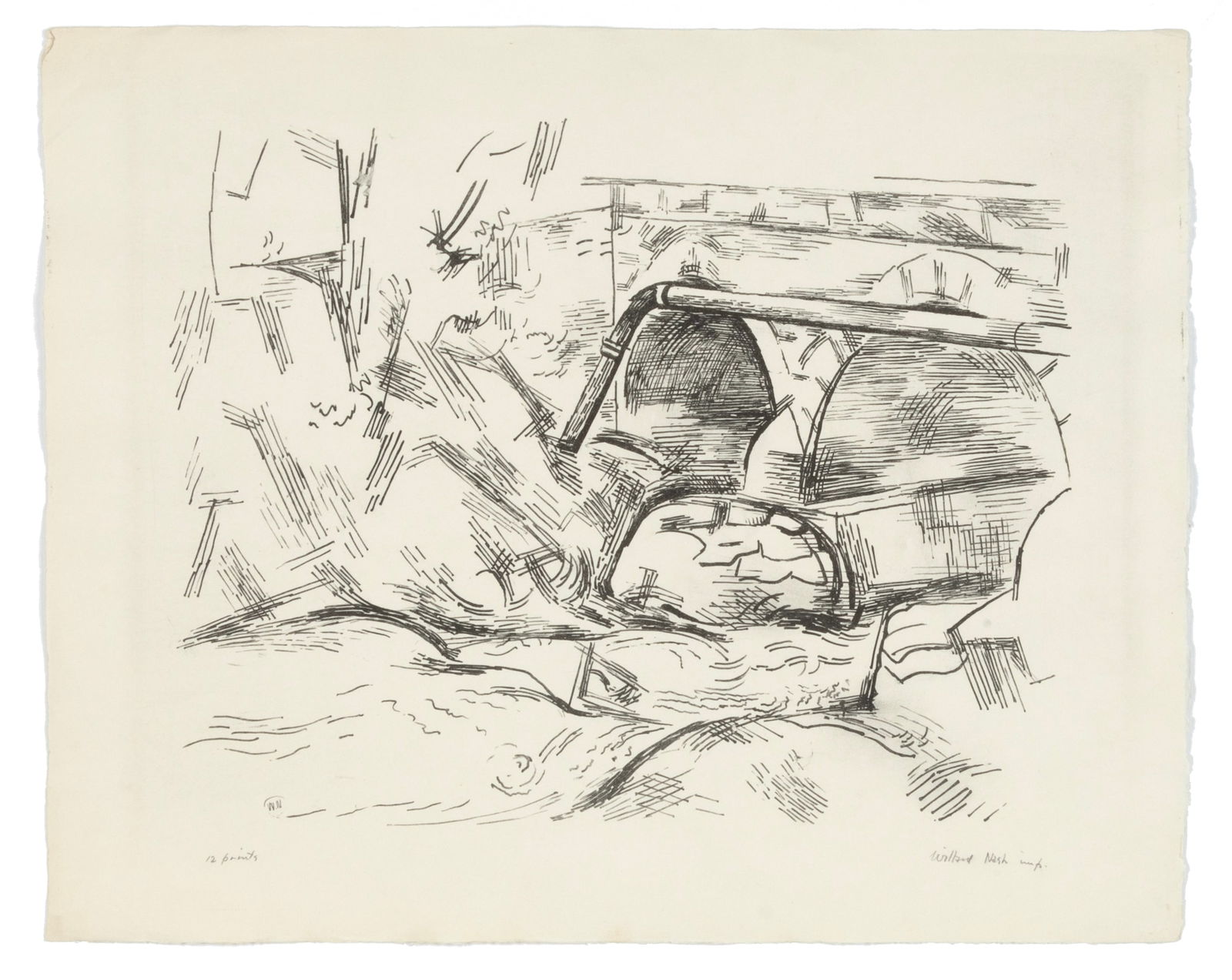 Willard Ayer Nash, Bridge Over Rushing River (New Mexico Adobe), ca. 1930 (1 of 1)