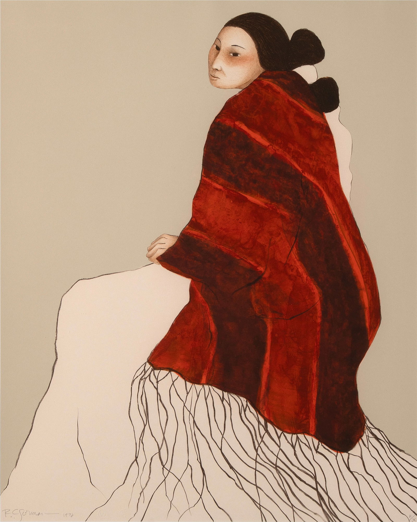 R. C. Gorman, Santa Fe Woman (State I), 1972 (1 of 2)