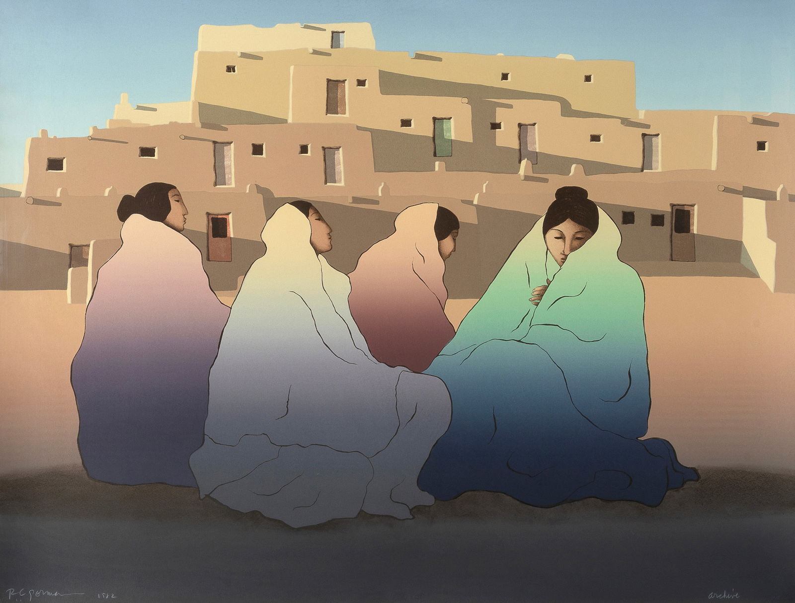 R.C. Gorman, Pueblo, 1982 (1 of 2)