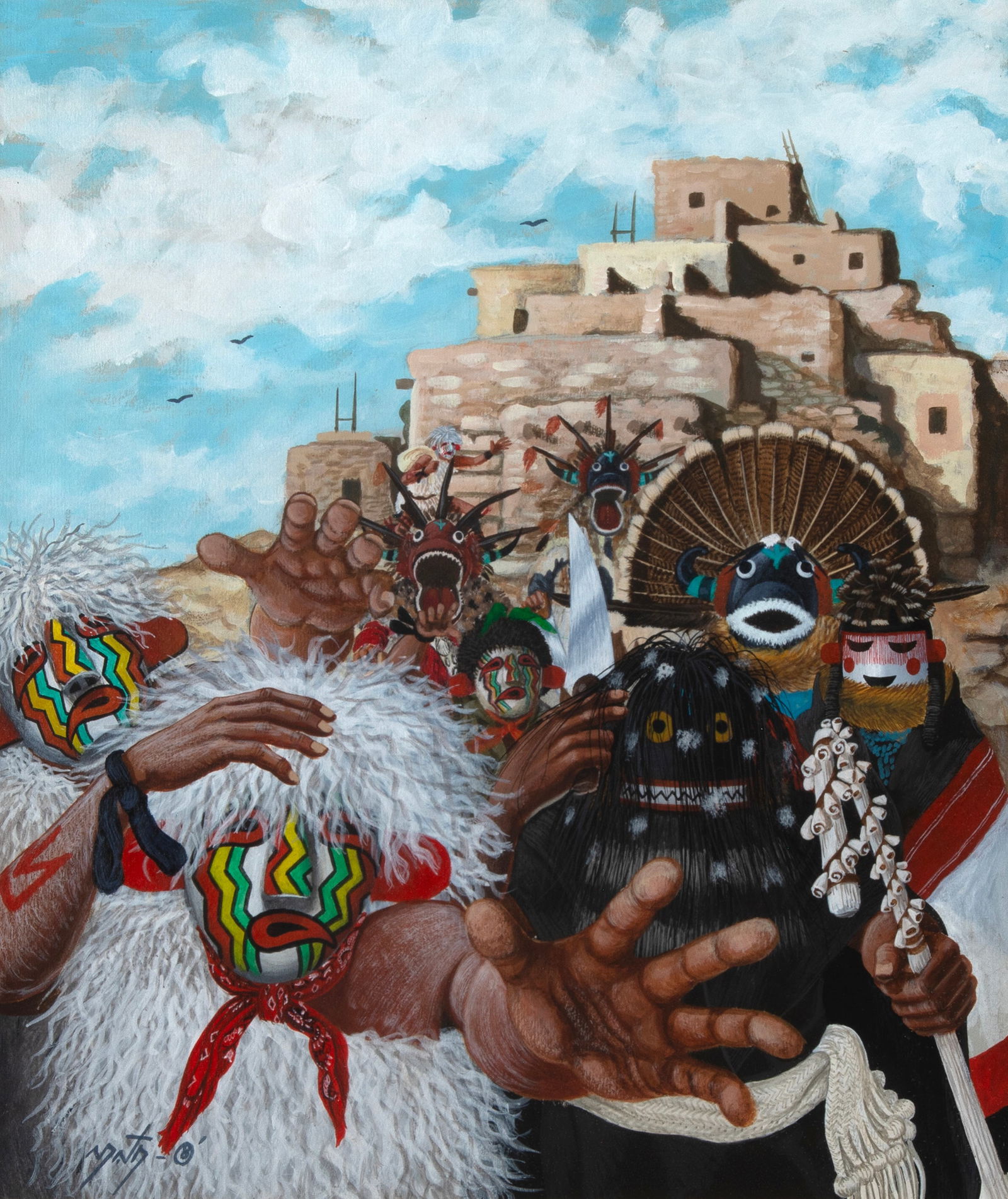 Neil David Sr., Soyoko March - Walpi Village, ca. 1980 (1 of 3)