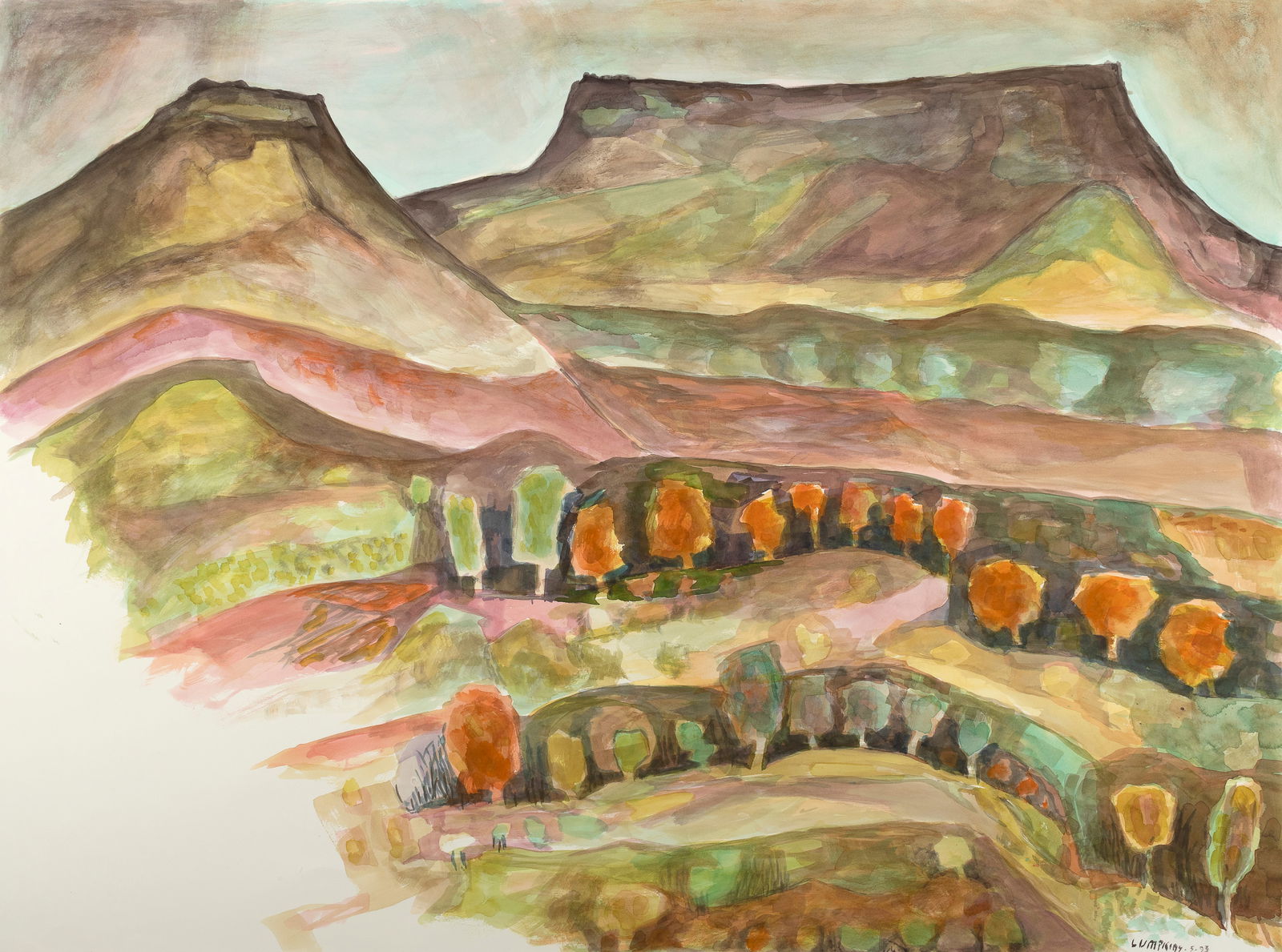 William Thomas Lumpkins, Two Rows of Trees (High Desert Series), 1993 (1 of 3)