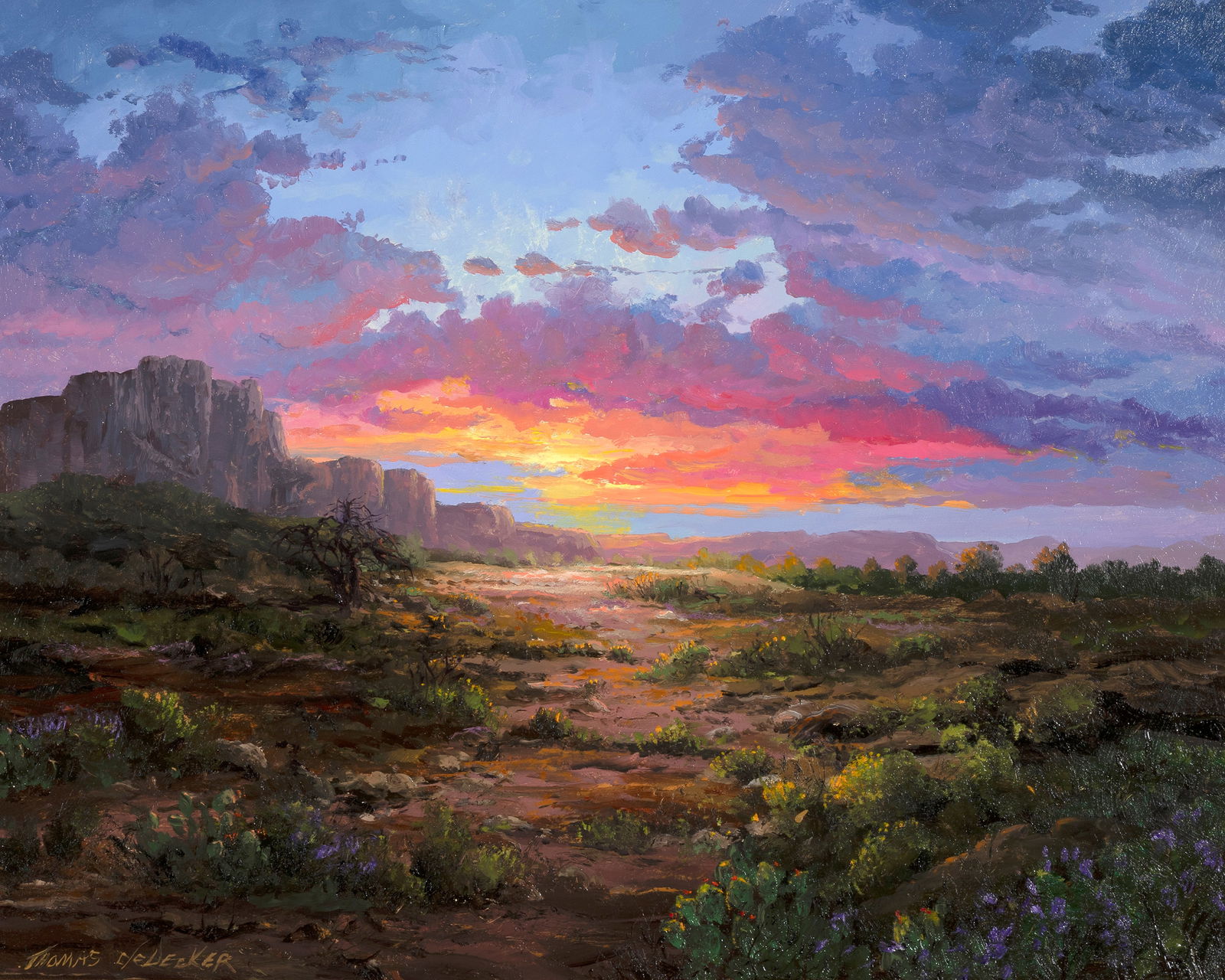 Thomas Dedecker, Cliffs At Sunset, New Mexico Auction
