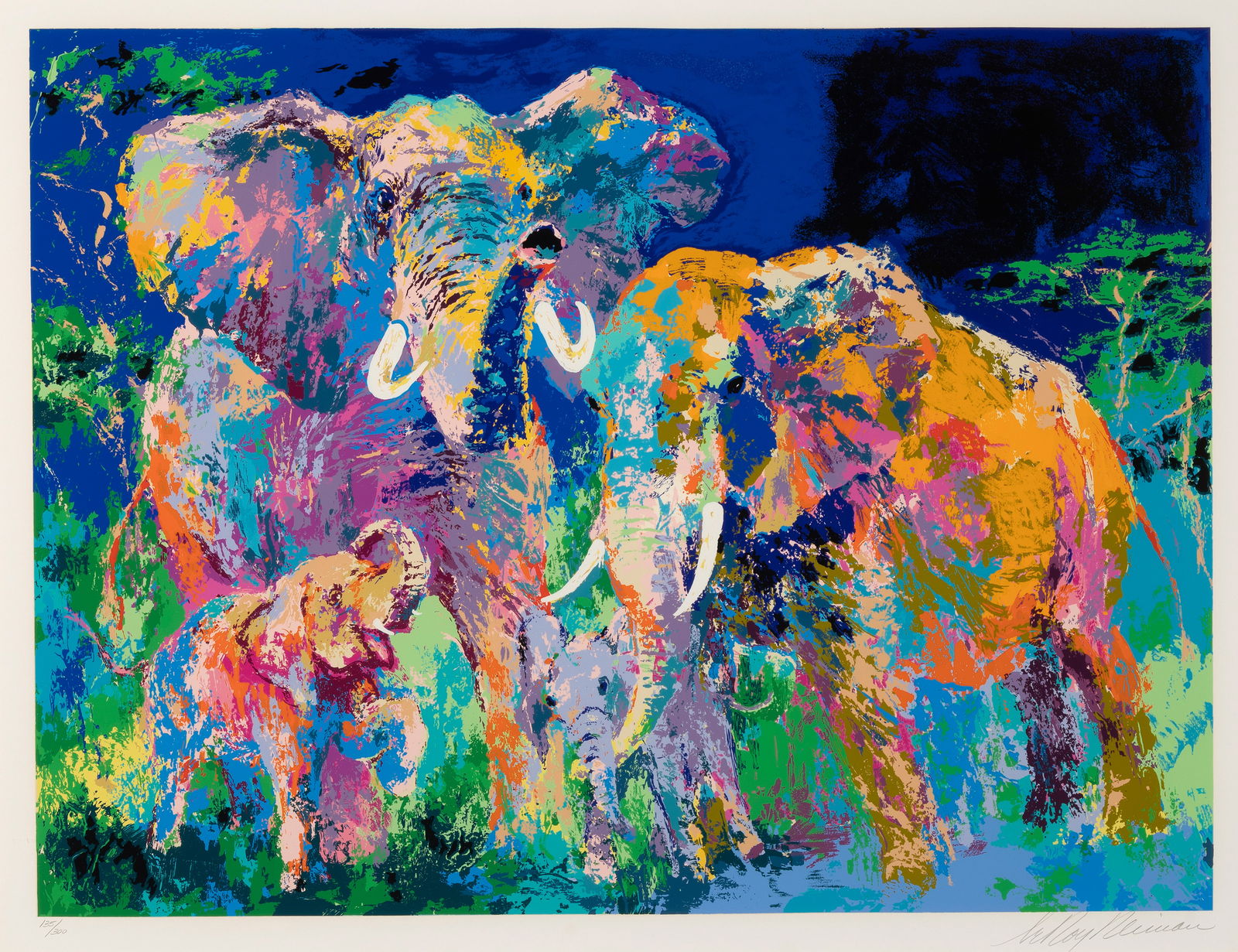 Leroy Neiman, Elephant Family, 1983 (1 of 2)
