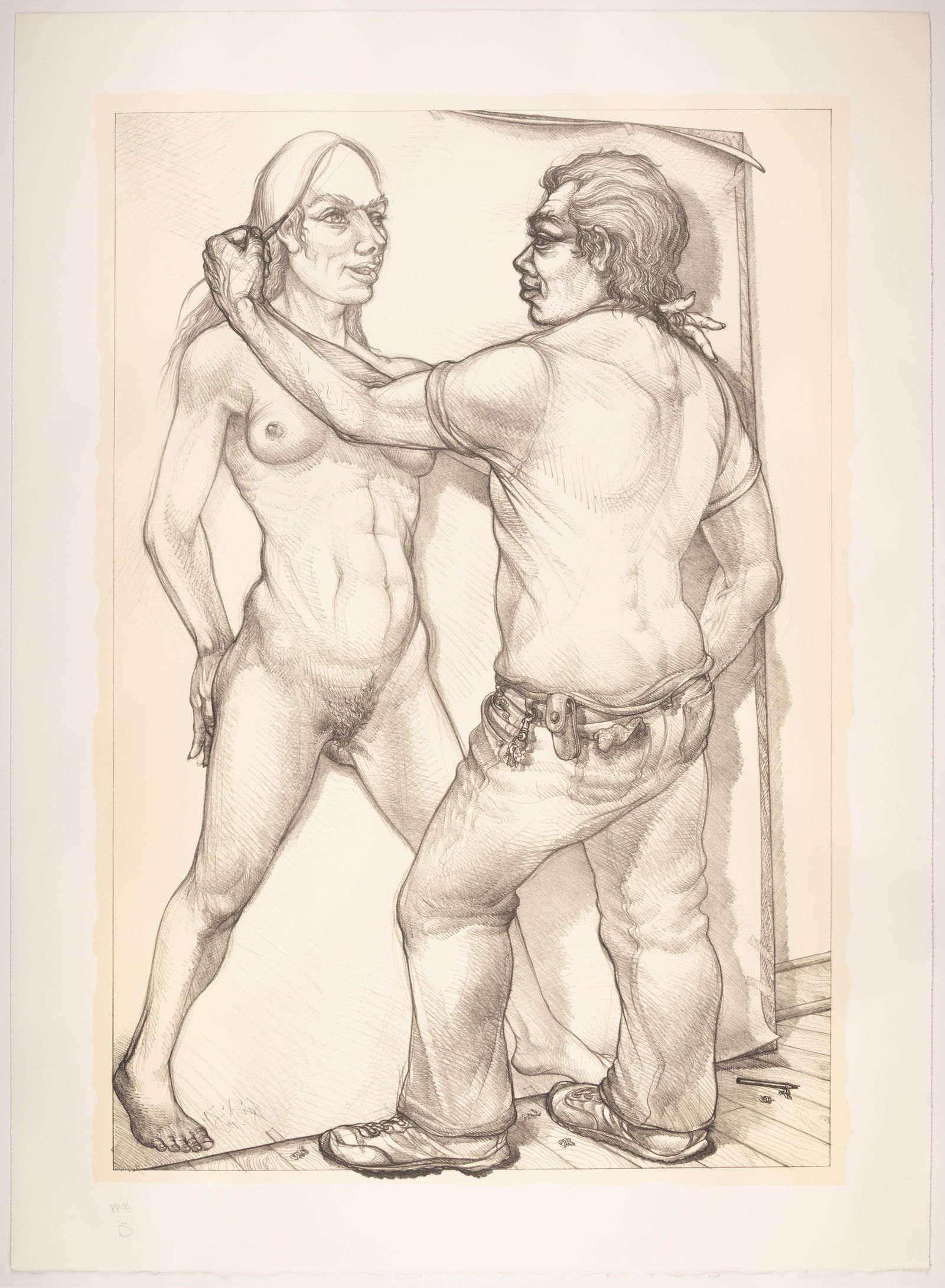 Luis Jimenez, Artist and Model, 2007: Luis Jimenez(1940 - 2006)Artist and Model, 2007lithograph, printer's proof, edition 3 of 3graphite editioned lower left: PP 3/3embossed lower left: Luis Jimenez copyright blind stampimage: 32 1/2 x 22