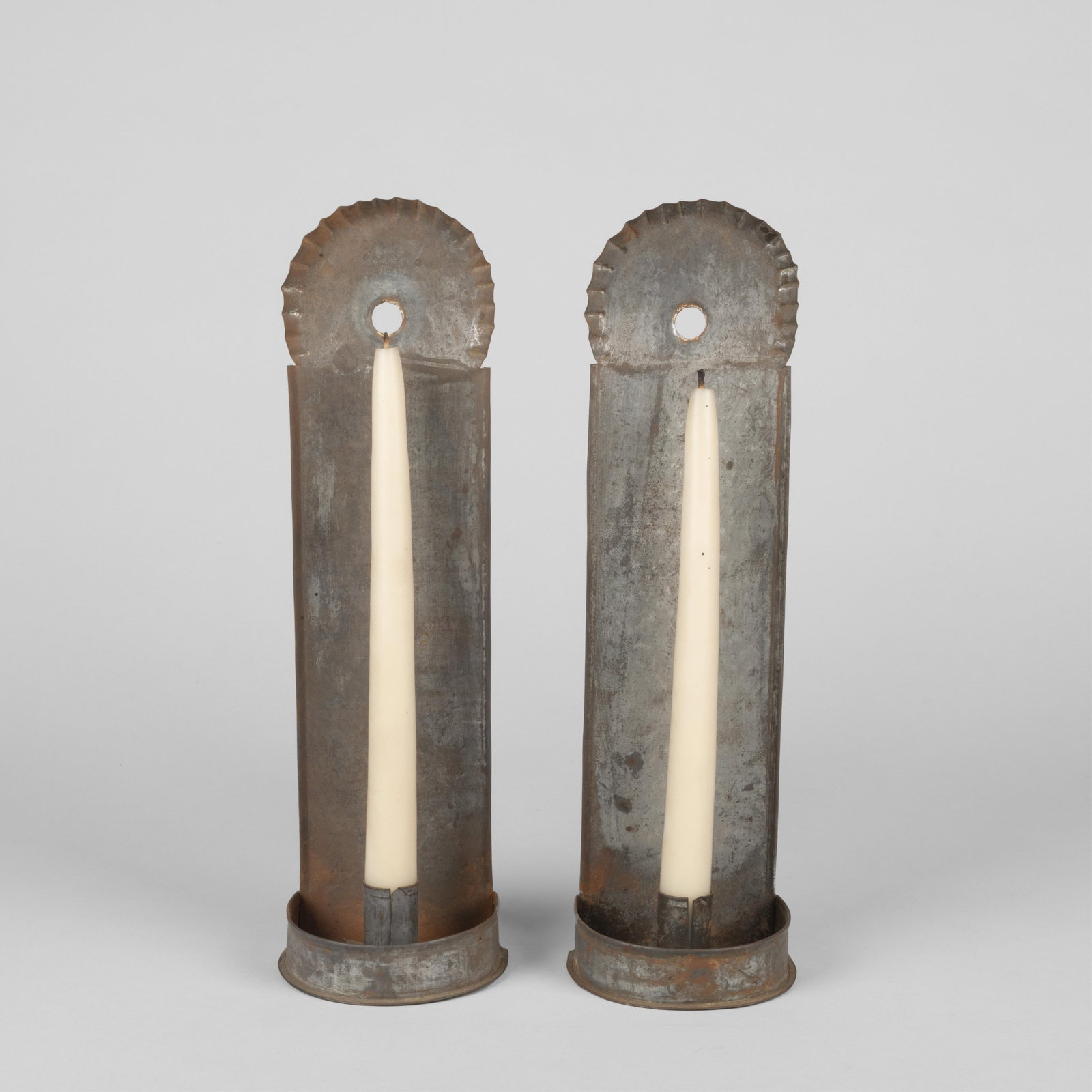 Pair of Tin Candle Holders (1 of 2)