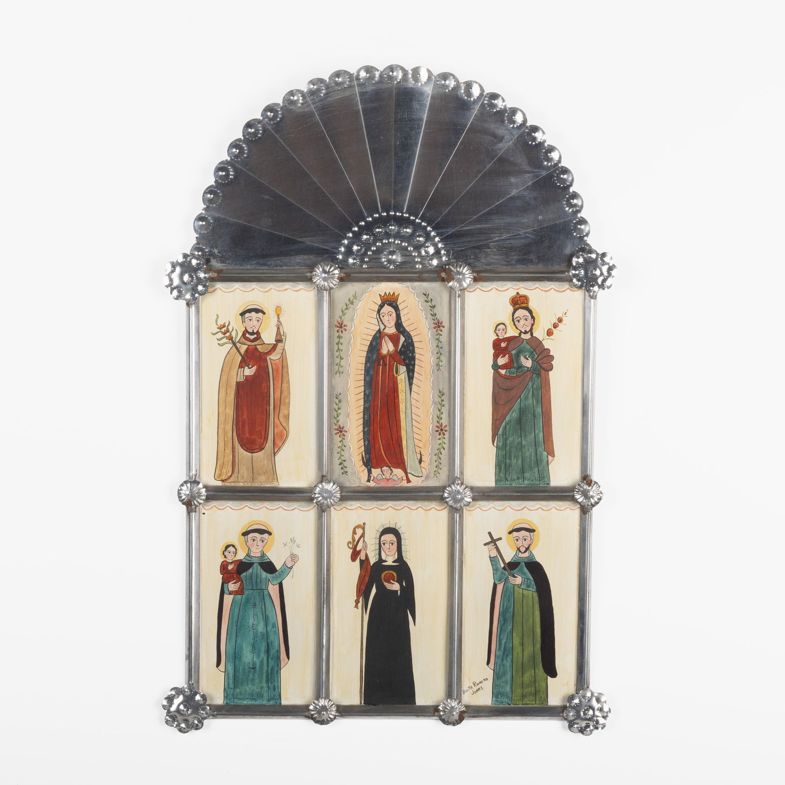 Anita Romero Jones, Six-Panel Reredo with Santos (1 of 1)