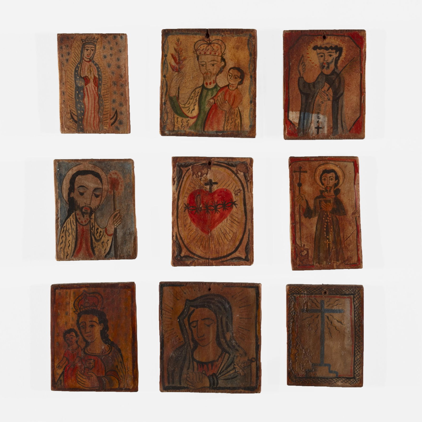 Group of Nine Miniature Retablos, Early/Mid 20th Century (1 of 2)