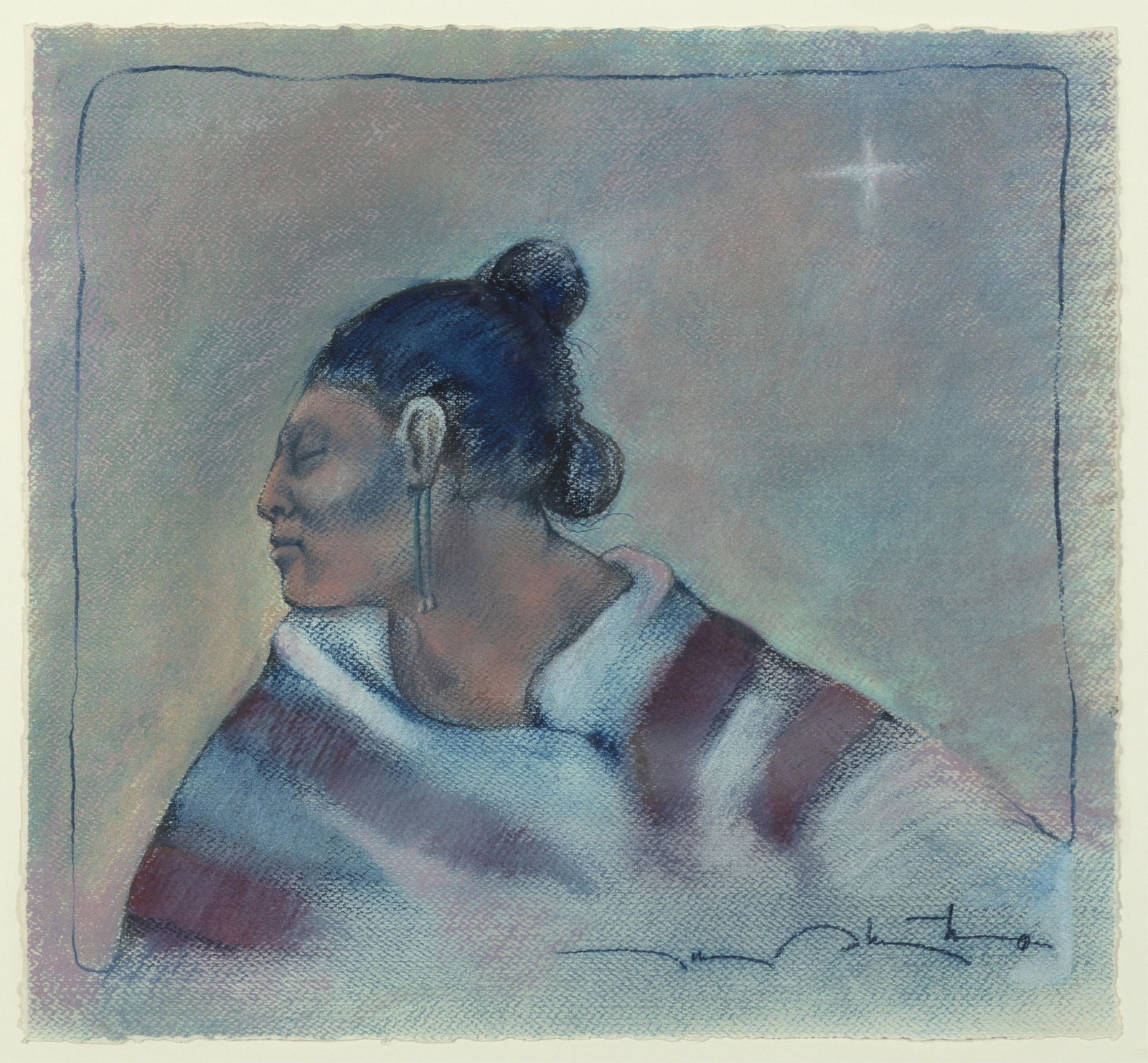 Tony Abeyta, Untitled (Woman with Draped Blanket) (1 of 2)