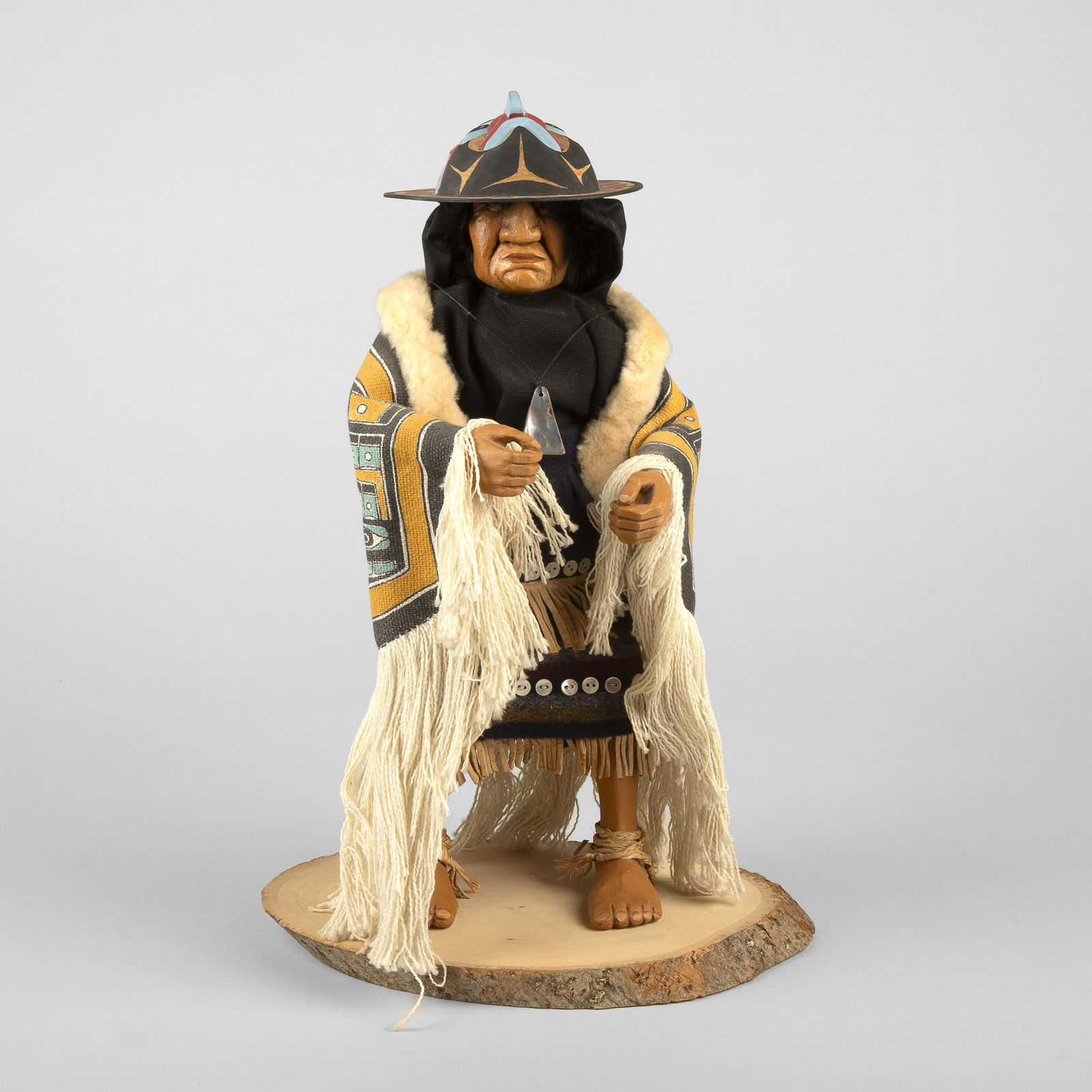 Mary J. [Shona Ha] Smith, Shaman / Doll with Articulated Mask and Raven's Tail Shawl (1 of 5)