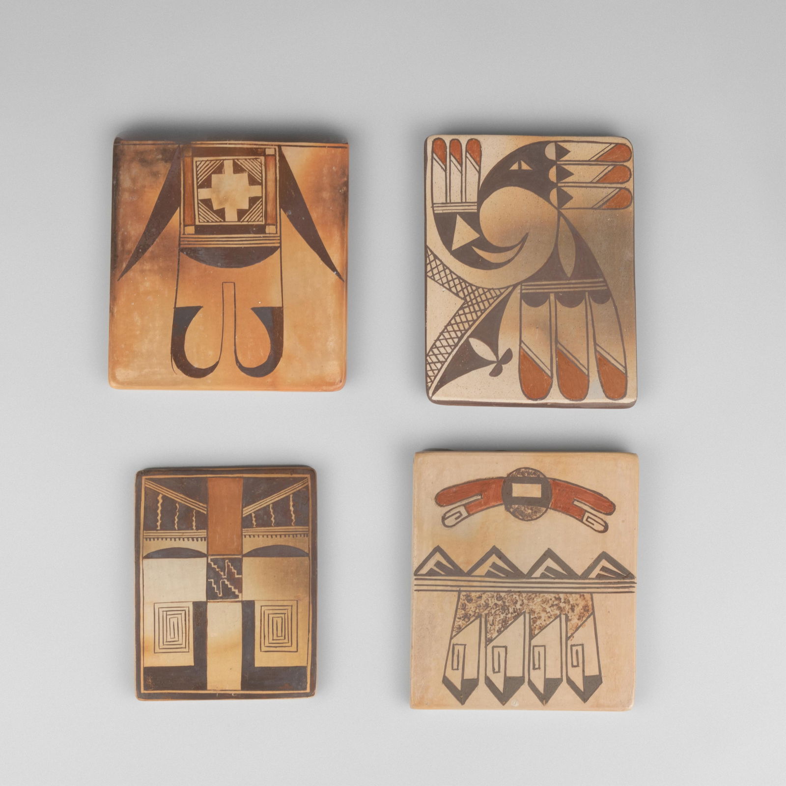 Darlene James Nampeyo, Four Polychrome Tiles, ca. 1990 (1 of 2)