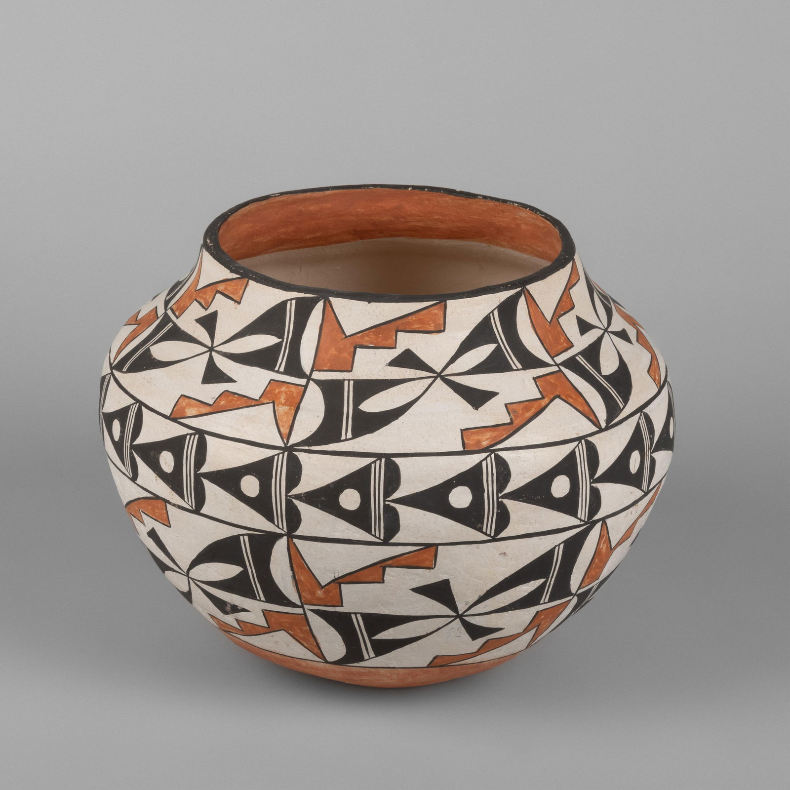 Acoma, Artist Once Known, Polychrome Jar with Stepped Design, ca. 1945 (1 of 3)