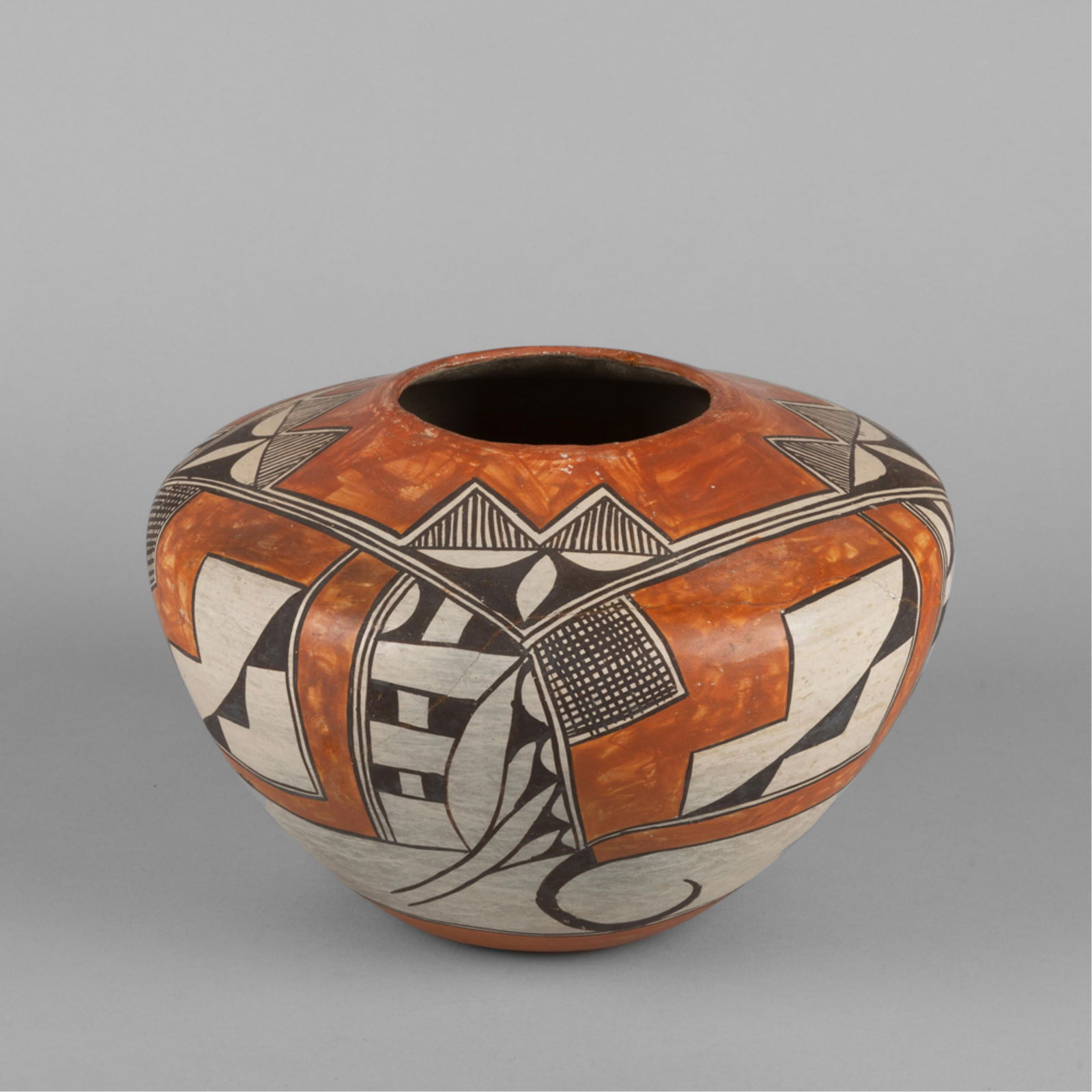 Acoma, Artist Once Known, Polychrome Pottery Vase, ca. 1945 (1 of 2)