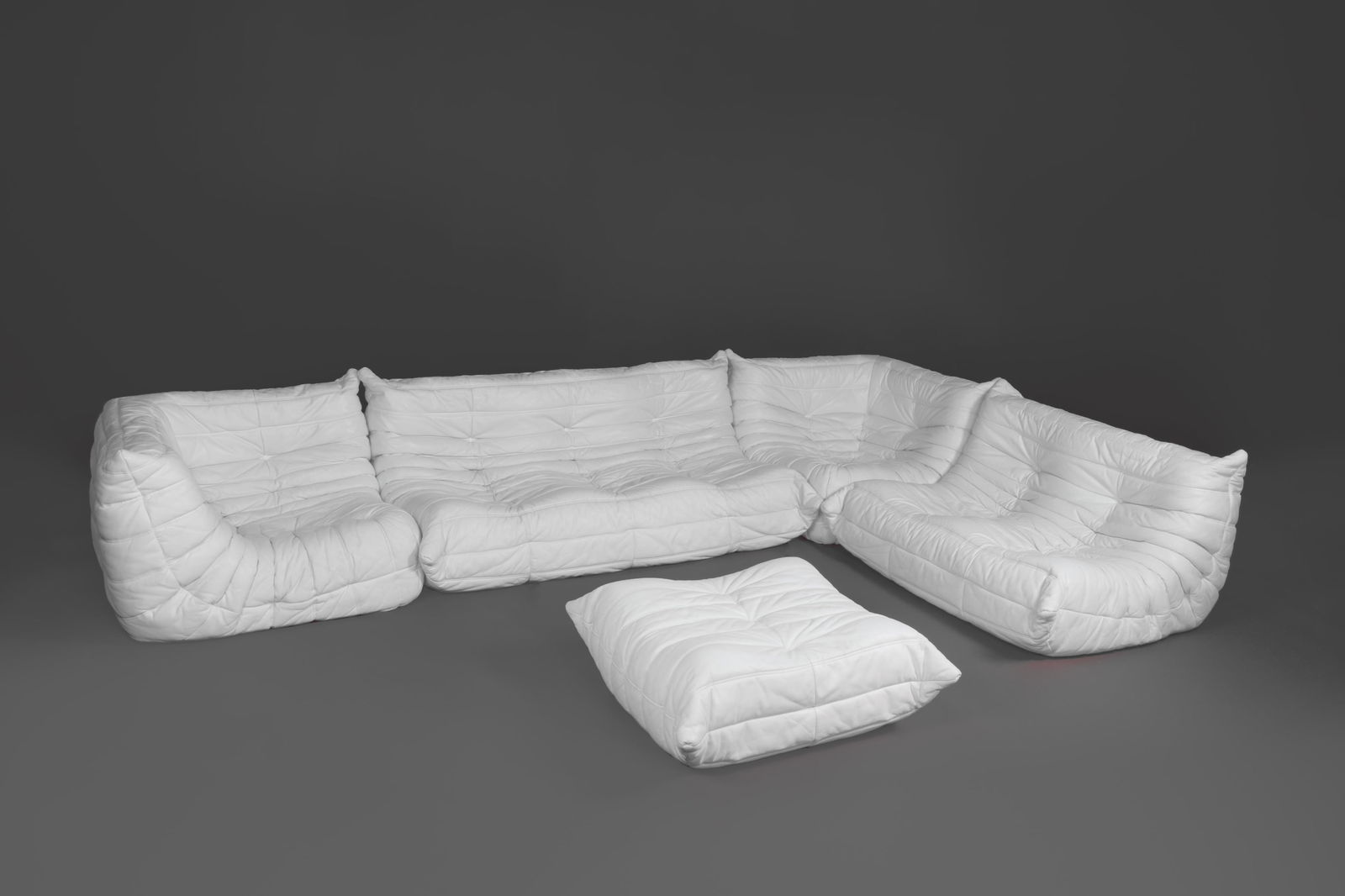 Michel Ducaroy, Togo Leather Sectional Sofa + Ottoman, France 1973 / ca. 1990 (1 of 4)