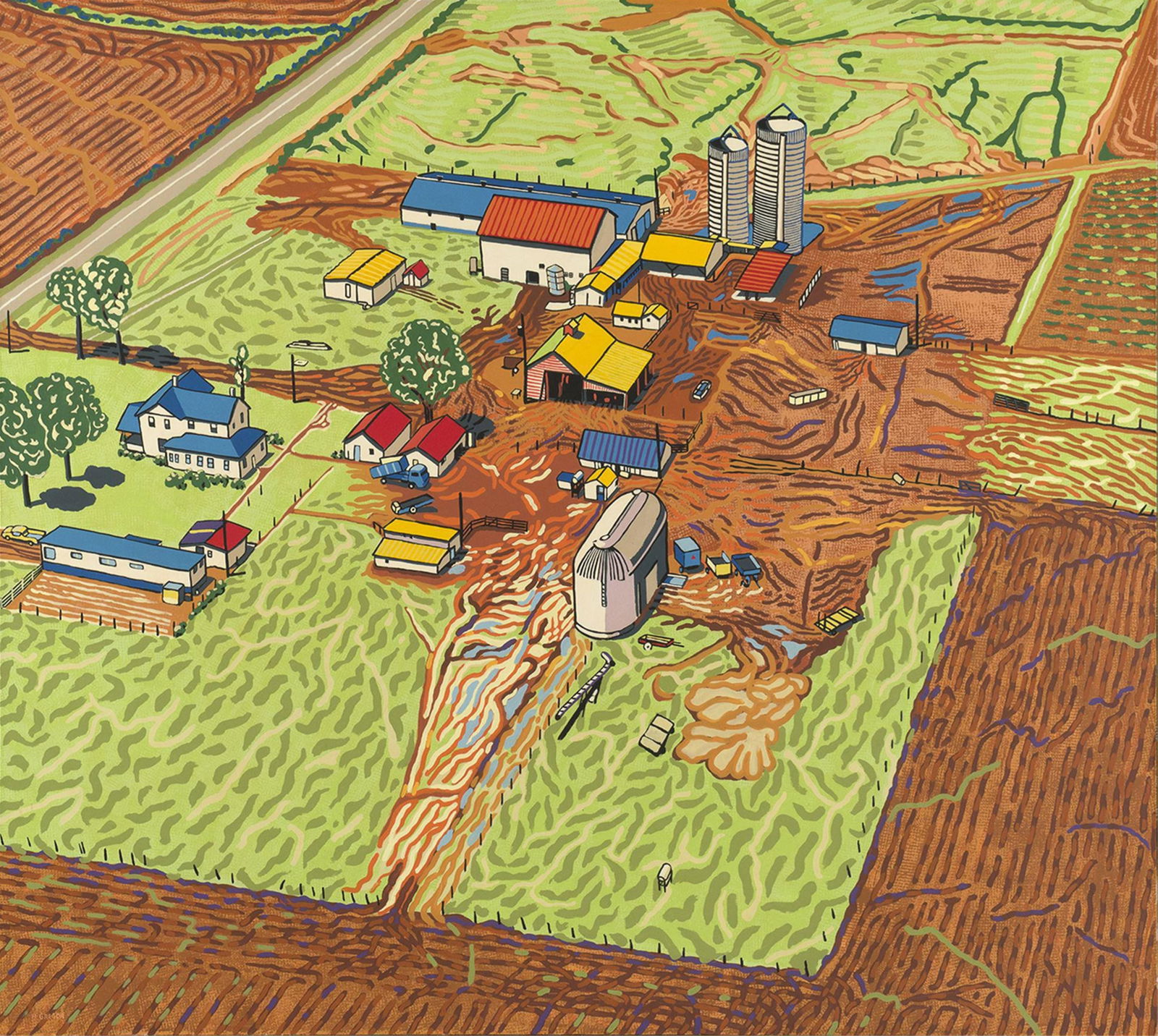 Harold Gregor, Flatscape #7, 1975: Harold Gregor(1929 - 2018)Flatscape #7, 1975acrylic on canvassigned lower left: H GREGORtitled, signed, dated verso: FLATSCAPE #7 / HAROLD GREGOR / 5 x 5 1/2 FT. 1975 / ACRYLIC/CANVAS60 x 67 in. (152.