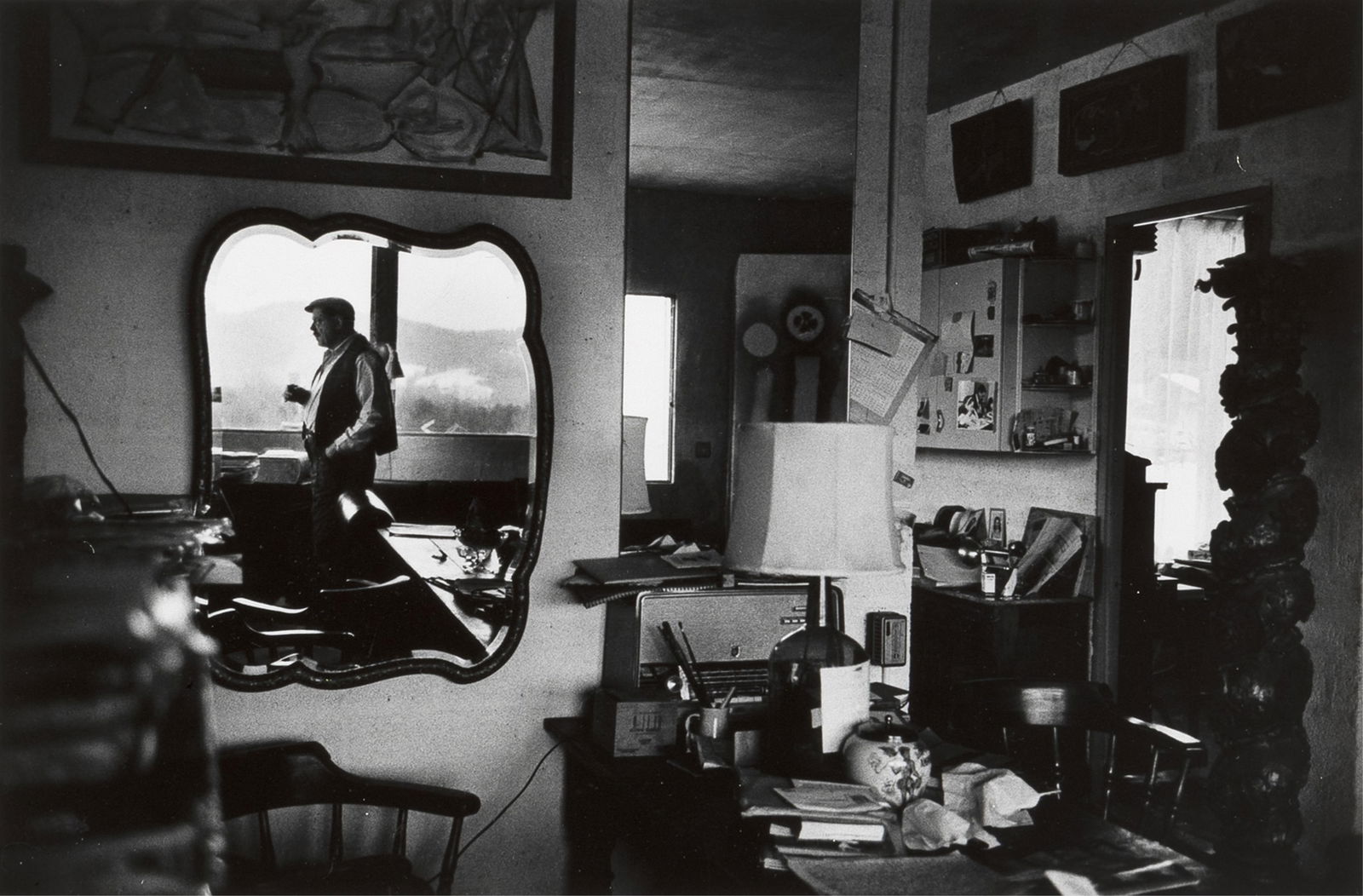 Dan Budnik, David Smith, 1962 / 1982: Dan Budnik(1933 - 2020)David Smith, 1962 / 1982gelatin silvergraphite dated verso lower left: 26 / 10 - 11inscribed verso lower center: David Smith mirrored / in his living room, / Terminal Iron Works