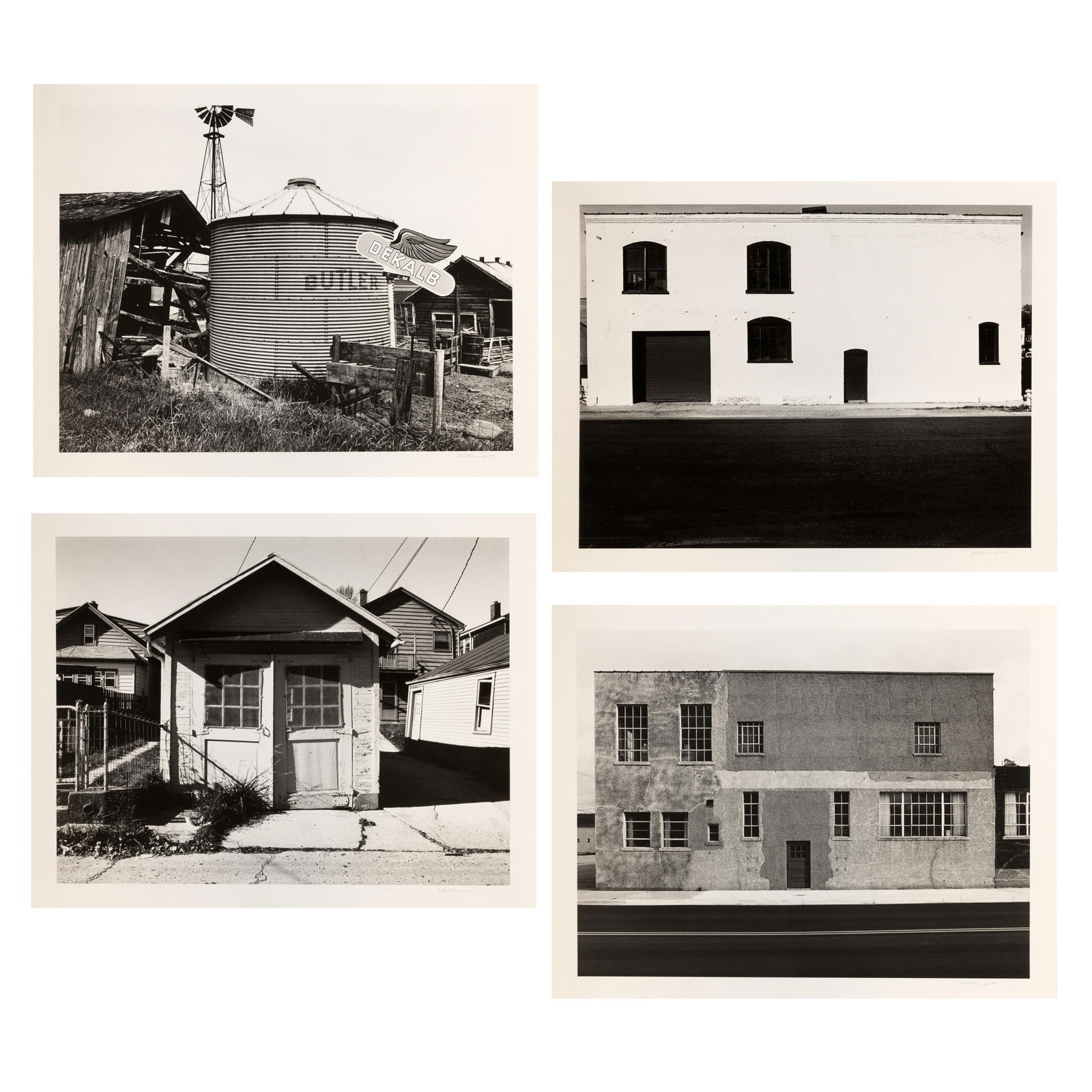 Lewis Koch, (b. 1949), Group of Four: Garage, Milwaukee, Wisconsin, 1980 + Farm Buildings South of (1 of 9)