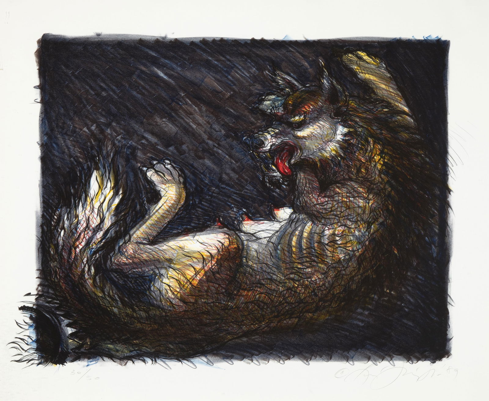 Luis Jiménez, Dead Coyote, 1989: Luis Jiménez(1940 - 2006)Dead Coyote, 1989lithograph, edition 30 of 50editioned lower left: 30/50signed lower right: © Luis Jiménez '89published by Landfall Press28 x 34 in. (71.1 x 86.4 cm.), f