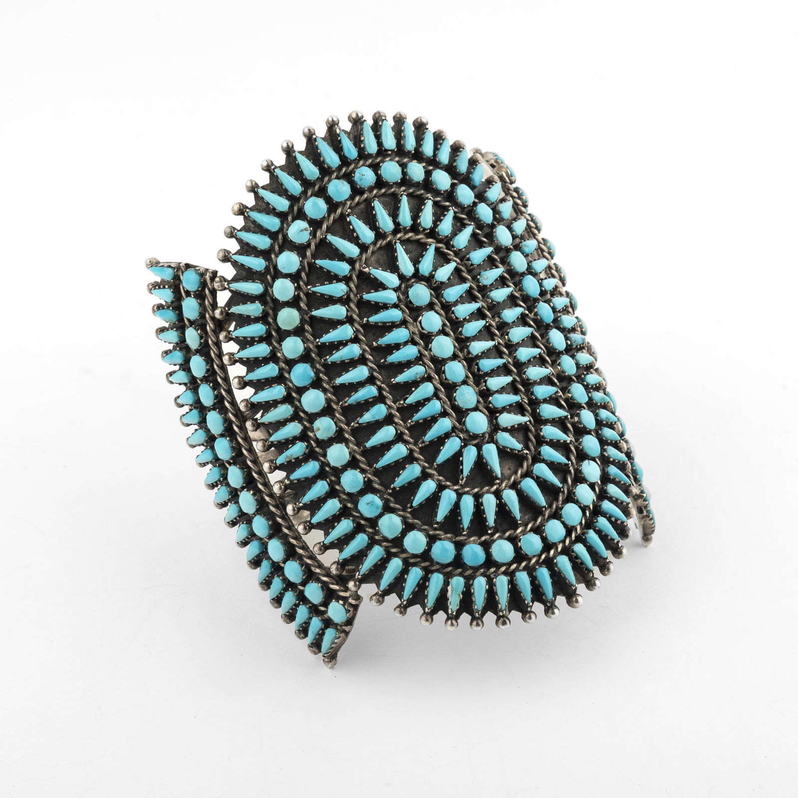 Zuni, Petit Point Turquoise Cuff, ca. 1955 (1 of 4)
