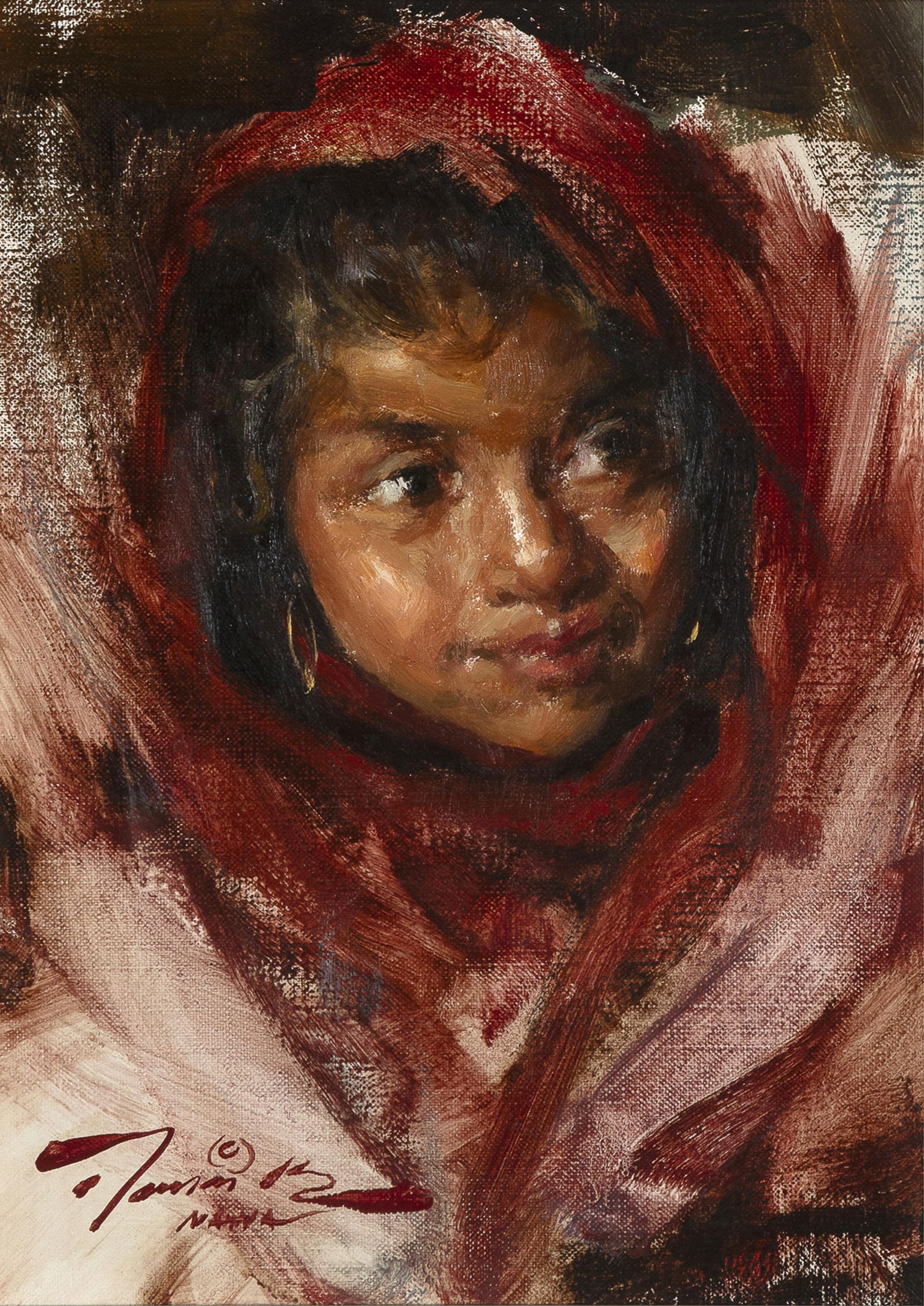 Ramon Kelley, Popita (Little Girl in Red Shawl) (1 of 3)