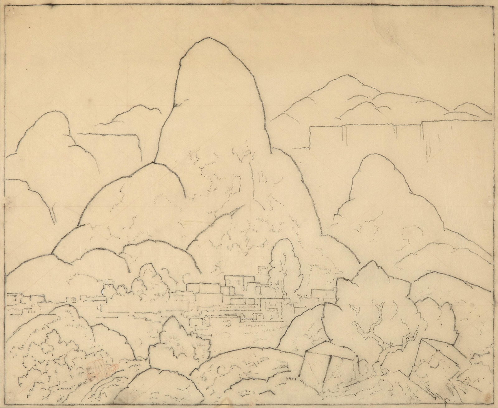 William Penhallow Henderson, Study for Santa Fe Courthouse Mural (1 of 3)