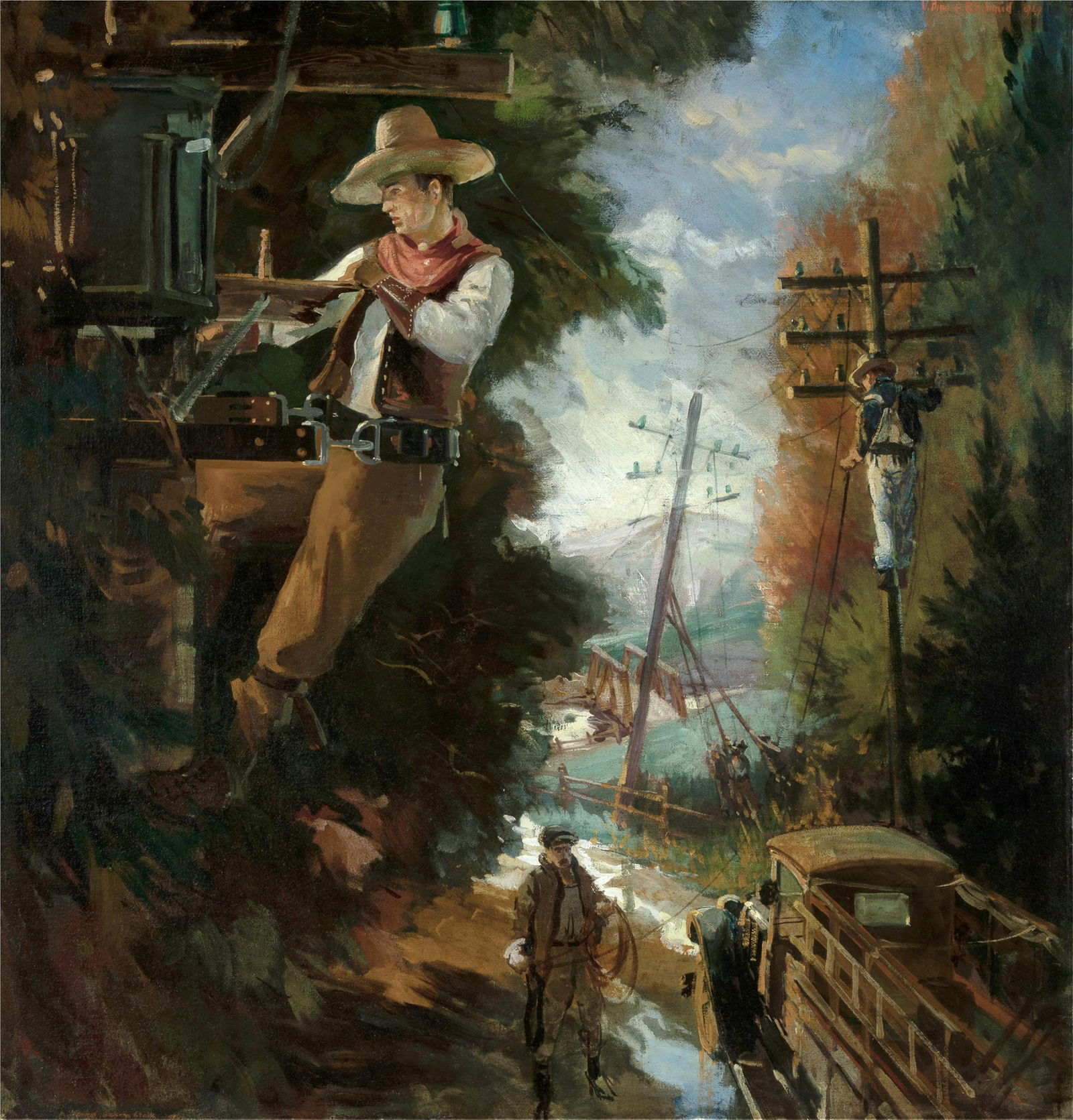 Rudolf Schmid (+ V. Bing), Telephone Workers, 1929 (1 of 3)