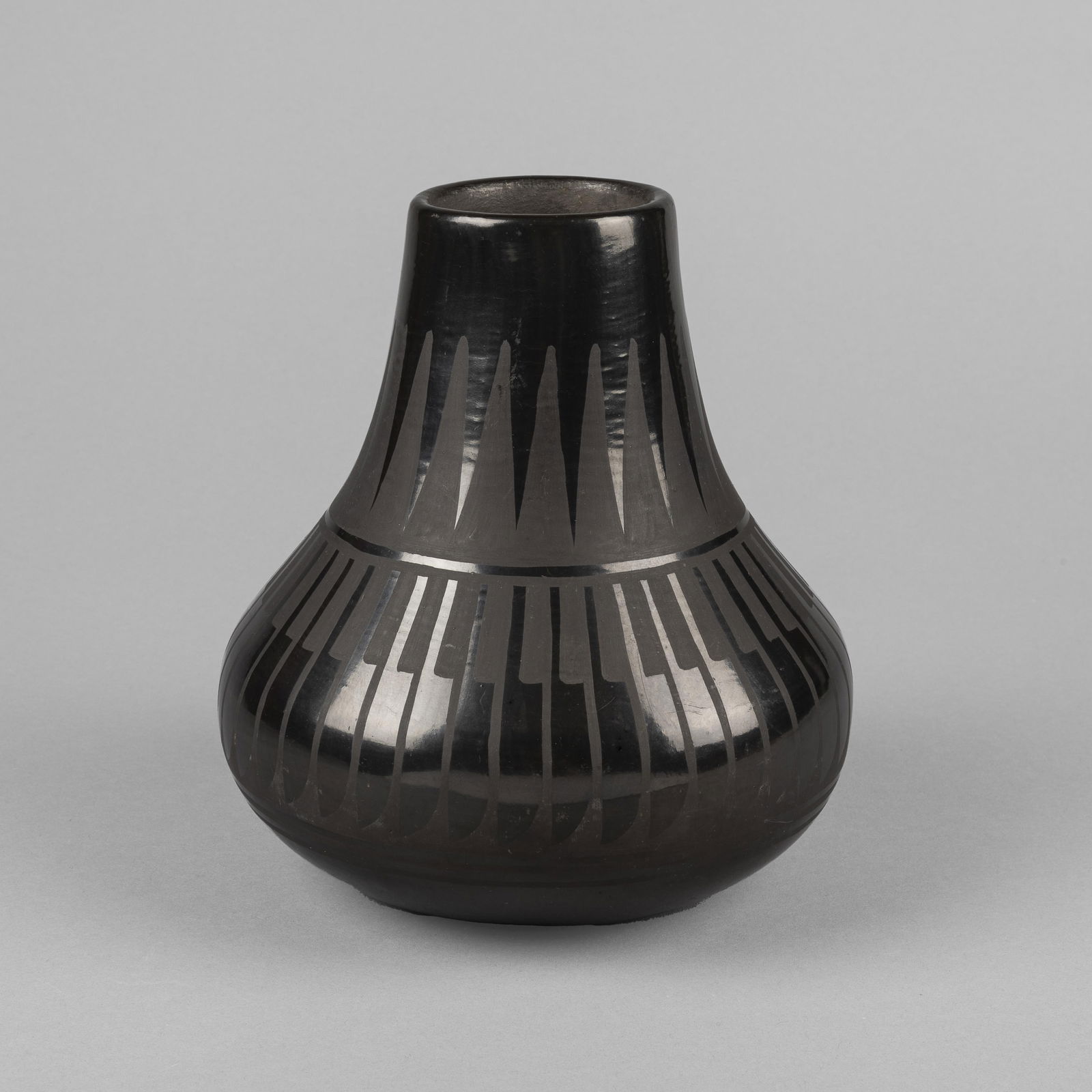 Crucita [Blue Corn] Calabaza, Blackware Water Jug, ca. 1980 (1 of 3)