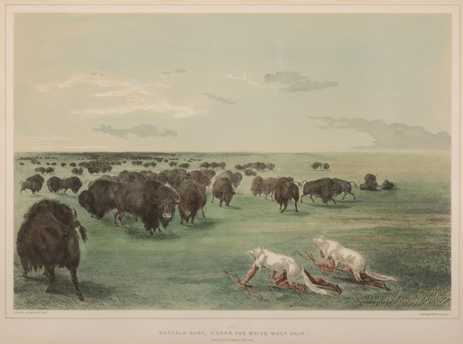 George Catlin, Buffalo Hunt, Under the White Wolf Skin, ca. 1844 (1 of 2)