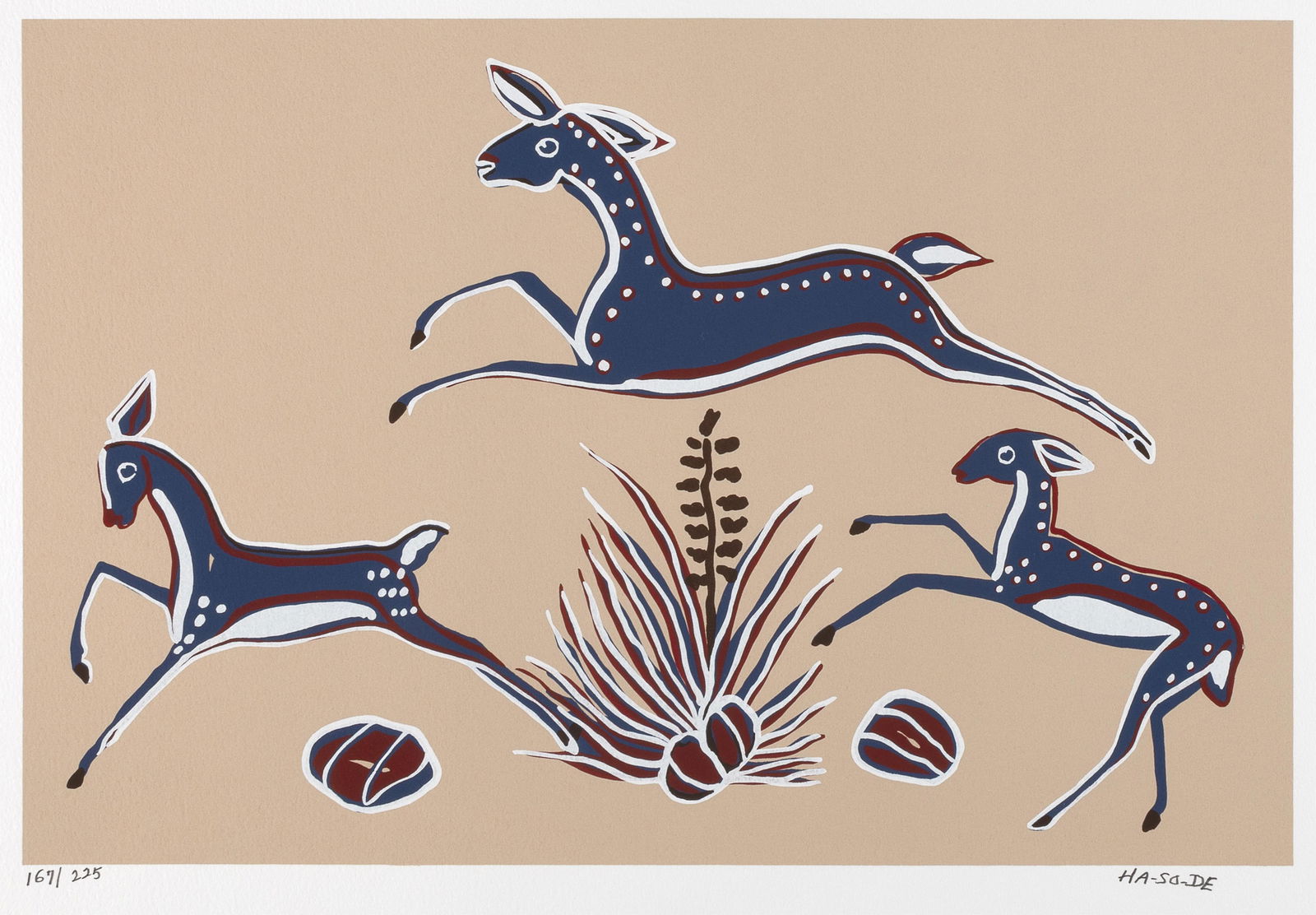 Narciso Platero [Ha-So-De] Abeyta, Untitled (Three Deer) (1 of 3)