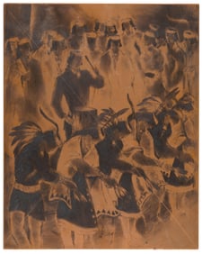 Gene Kloss, Tribute to the Earth etching plate, ca. 1972