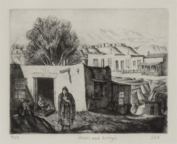 Bror Julius Olsson Nordfelt, Houses and Arroyos, ca. 1920 / ca. 1968