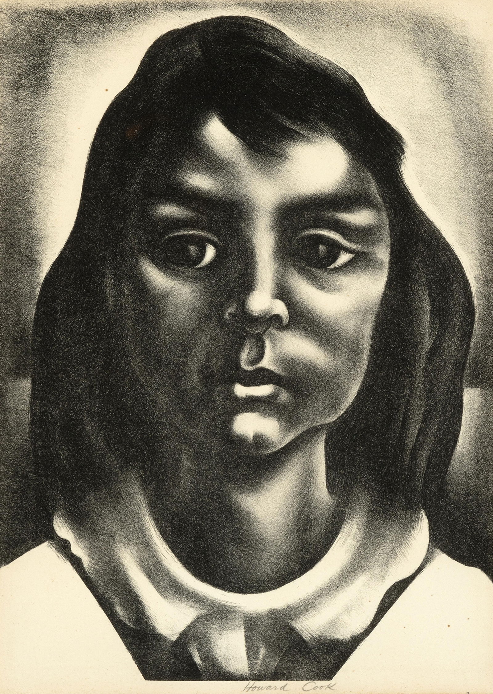 Howard Norton Cook, Rosanna, 1939: Howard Norton Cook(1901 - 1980)Rosanna, 1939lithograph, edition of 250signed lower center: Howard Cook12 1/8 x 8 3/4 in. (30.8 x 22.2 cm.), frame: 18 x 14 1/2 x 0 3/4 in. (45.7 x 36.8 x 1.9 cm.) Priva