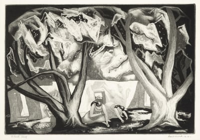 Doel Reed, Women Gathering Apples, 1946