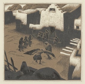 Gustave Baumann, An Eagle Ceremony at Tesuque Pueblo, 1932