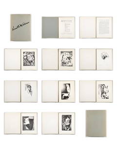 Kenneth Miller Adams, Portfolio of Lithographs, 1950: Kenneth Miller Adams(1897 - 1966)Portfolio of Lithographs, 1950includes Harvest, The Spring, Doña Ascension, Taos Indian Woman, House in the Sun, New Mexico Village Under Snow, Ranchos de Taos Church
