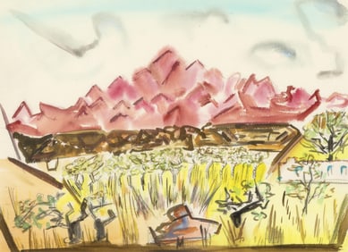 Chenoweth Hall, Untitled (Landscape with Red Hills)