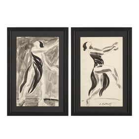 Abraham Walkowitz, Pair of Works: Isadora Duncan Dancing