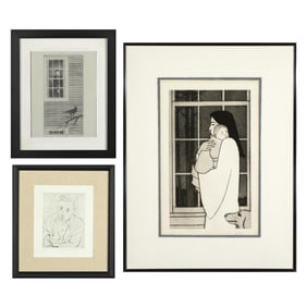 Will R. Barnett, Group of Three Prints: Poem 130, Self-Portrait, Midnight