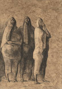 Francisco Zúñiga, Tres Mujeres de Pie II (Three Women Standing, II), 1983: Francisco ZúñigaMexican, (1912 - 1998)Tres Mujeres de Pie II (Three Women Standing, II), 1983lithograph, edition 30 of 135editioned lower left (faint): 30/135signed and dated lower left (faint)print