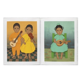 Gustavo Montoya, Suite of Two Serigraphs: Pair of Musicians + Girl with Mandolin