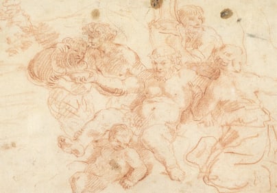 17th C. school of Correggio, Bacchus Surrounded by Nymphs
