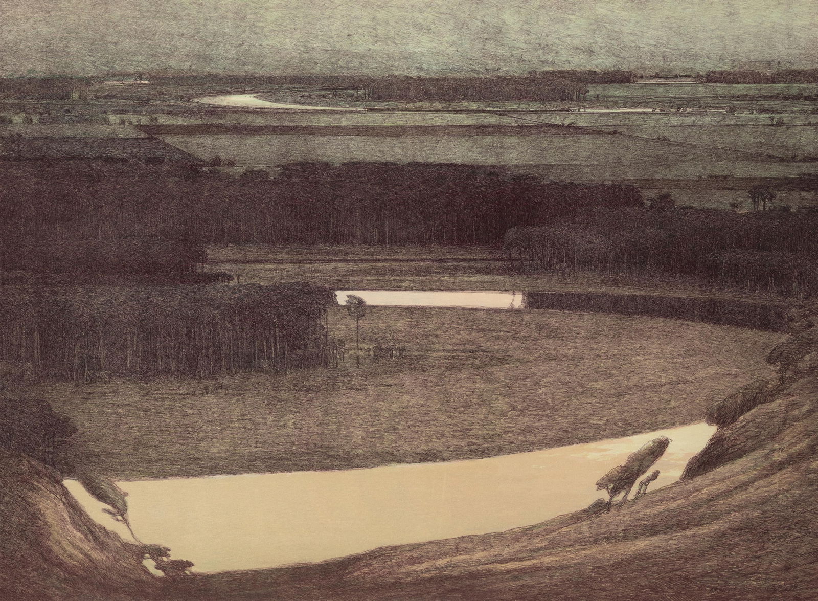 Russell Chatham, Untitled (Landscape), 1992: Russell Chatham(1939 - 2019)Untitled (Landscape), 1992lithograph, artist's proofeditioned and dated lower right: ARTISTS PROOF [artist's cipher] 199227 3/8 x 37 1/8 in. (69.5 x 94.3 cm.), frame: 34 x